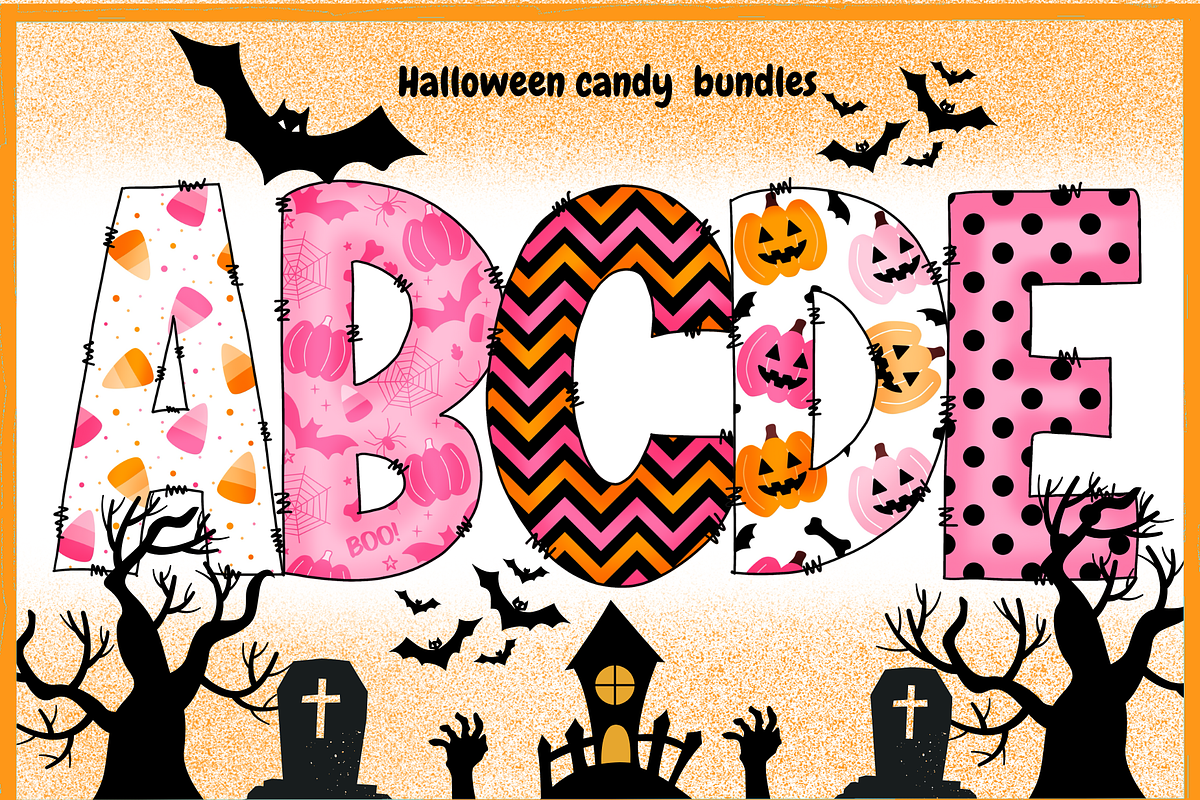 Halloween candy-PNG fonts, a Handwritten Font by It me digital art (Photo 1 of 9)