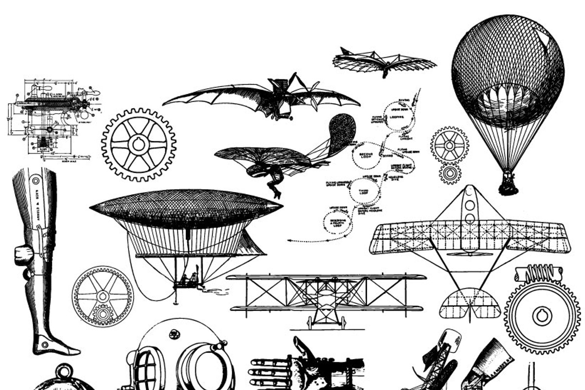 Steampunk Clipart & Brushes preview 2