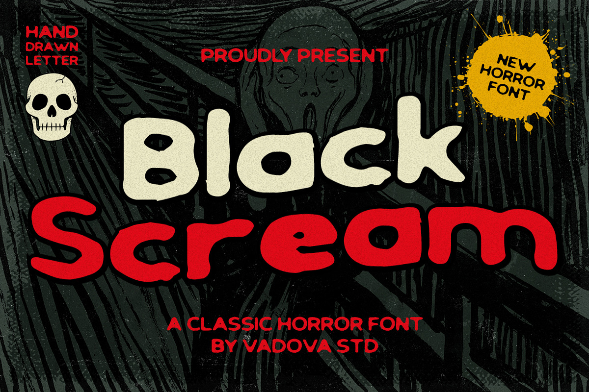 Black Scream Classic Horror Font, a Sans Serif Font by Vadovastd (Photo 1 of 8)