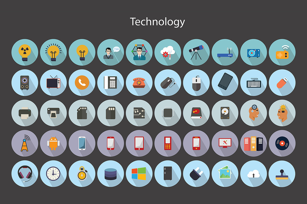 Technology Flat Vector Icons Pack V2, a Duotone Icon by Jumbo Icons (Photo 5 of 5)