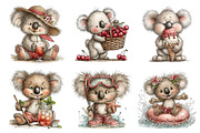 Whimsical Summer Koala Clipart, an Illustration by Dream Creation (Thumbnail 4 of 6)