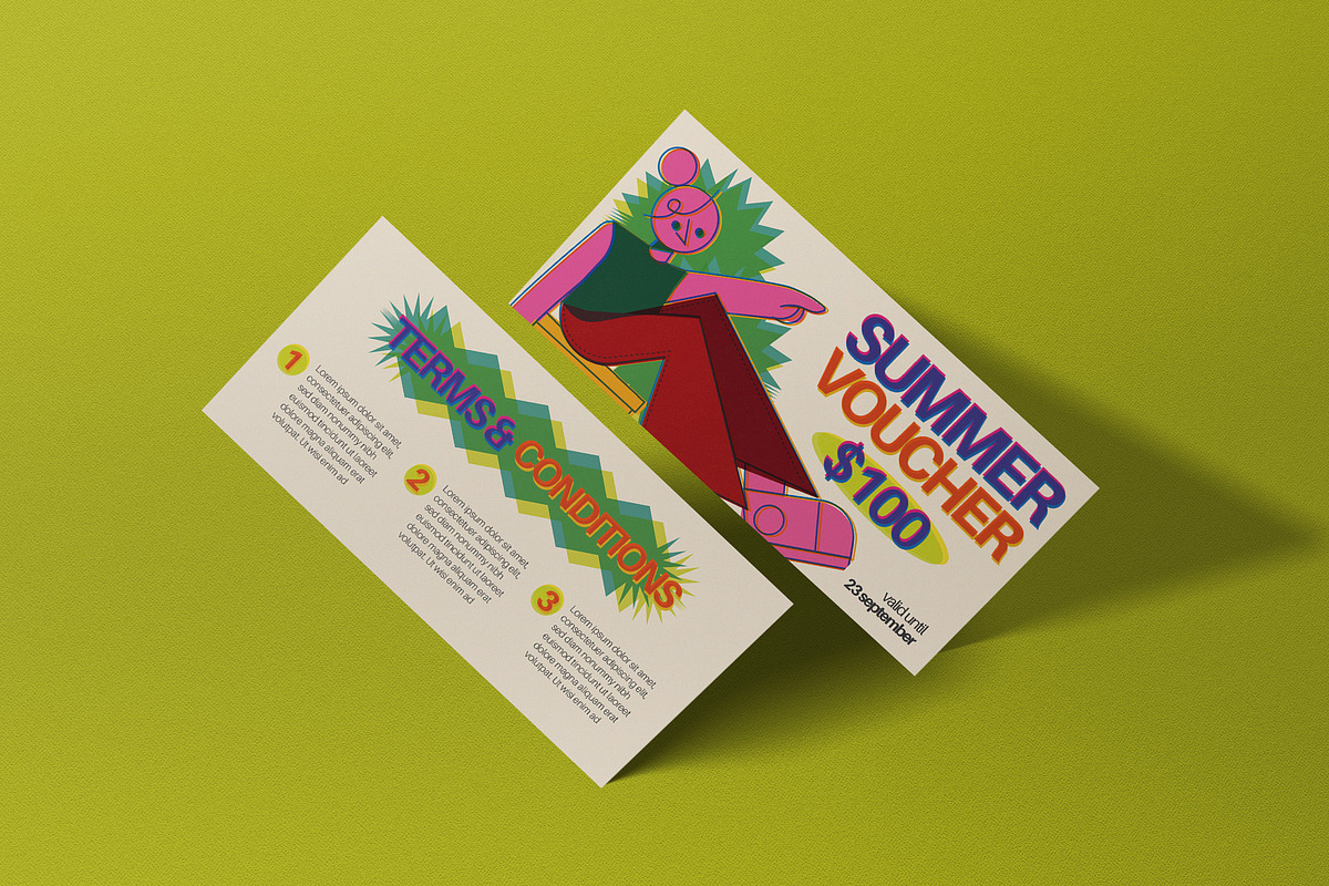 Beige Riso Print Summer Sale Voucher, a Card Template by graphicook (Photo 3 of 3)
