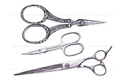 Watercolor vintage scissors clipart, an Object Illustration by ArtfulStudio (Thumbnail 4 of 8)