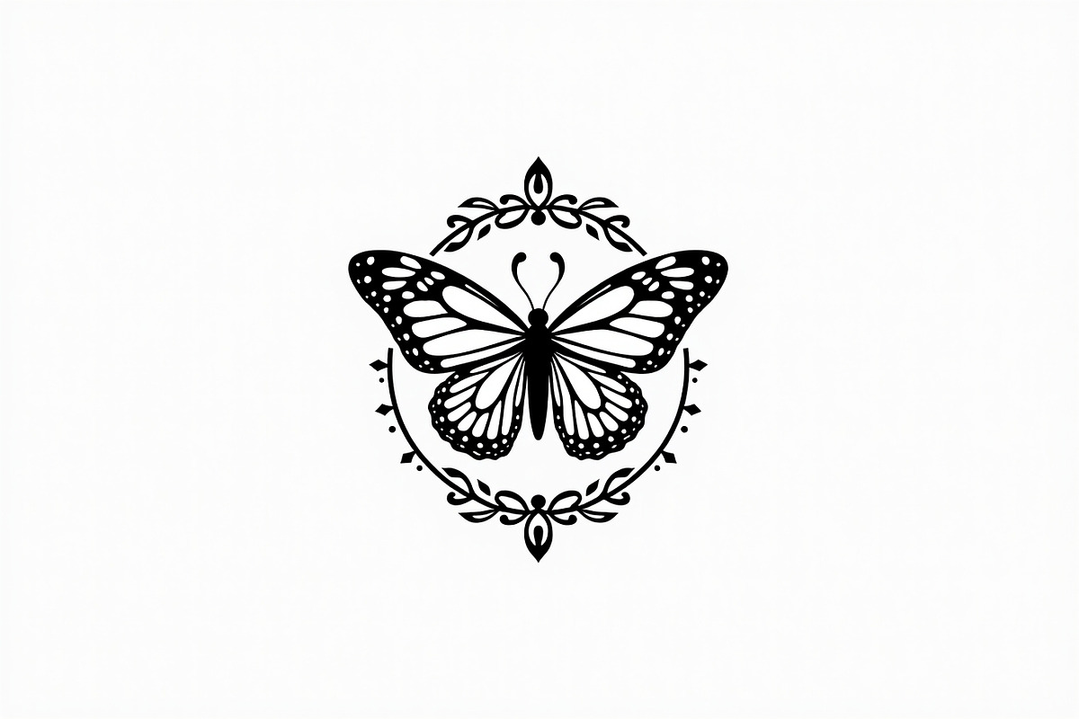 Rose Butterfly Wreath Silhouette —, an Illustration by Amazin_art (Photo 13 of 25)