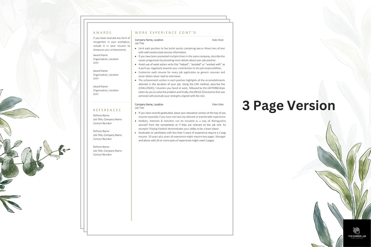 Resume/CV with Photo for MS Word, a Resume Template by The Career Lab (Photo 5 of 10)