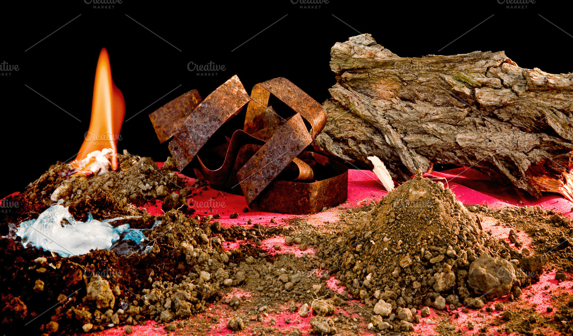 Fire, Water, Metal, Earth and Wood Representing Five Elements in Tibetan Medici, a Food & Drink Photo by Antonio Gravante Market