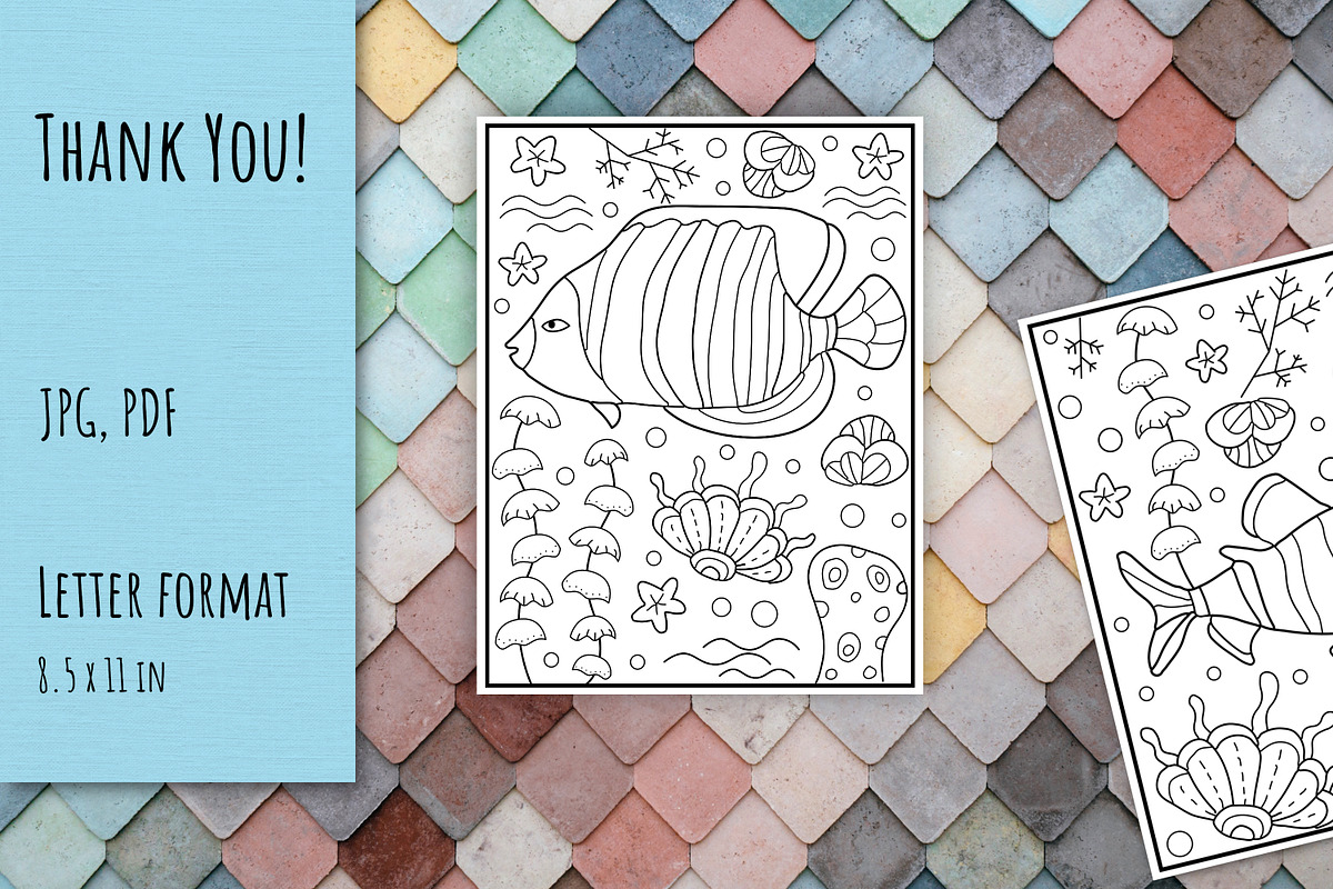 10 Coloring Pages | Sea life, an Animal Illustration by ChristinaDesigns (Photo 8 of 8)