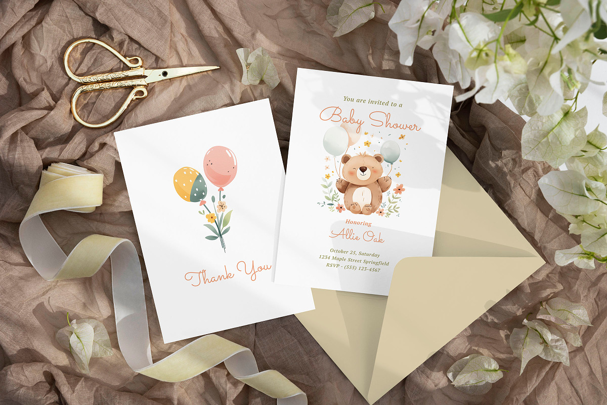 Ursa - Baby Shower Invitation, an Invitation Template by CinderHeart Designs (Photo 3 of 5)