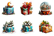 Whimsical Christmas Presents Clipart, a Seasonal Illustration by fashionaddict (Thumbnail 3 of 4)