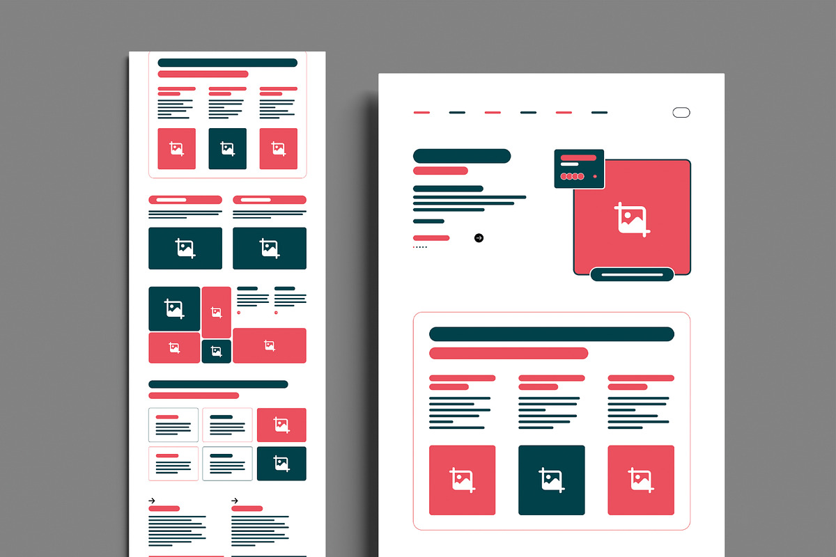 Wireframe Landing Page Design, a Wireframe Template by MightyDesign (Photo 2 of 6)
