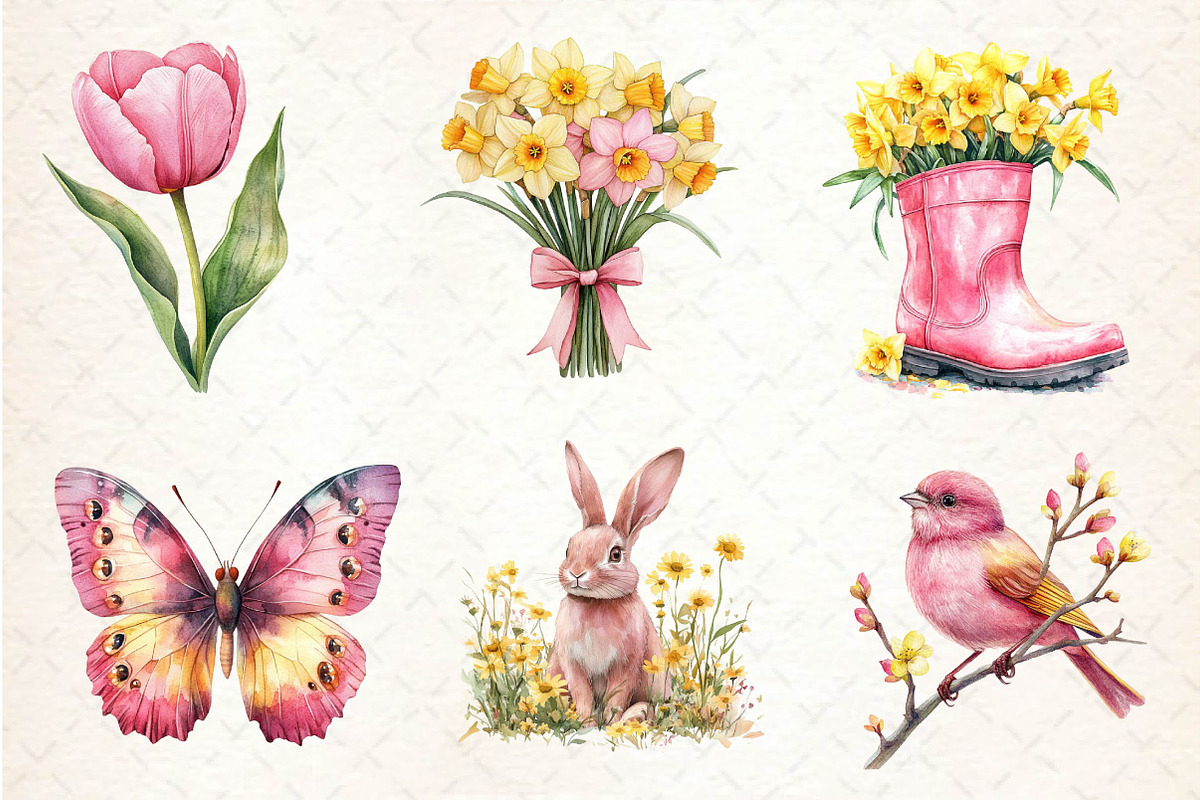 Simple Easter & Spring Clipart, an Illustration by CreationArt (Photo 2 of 5)