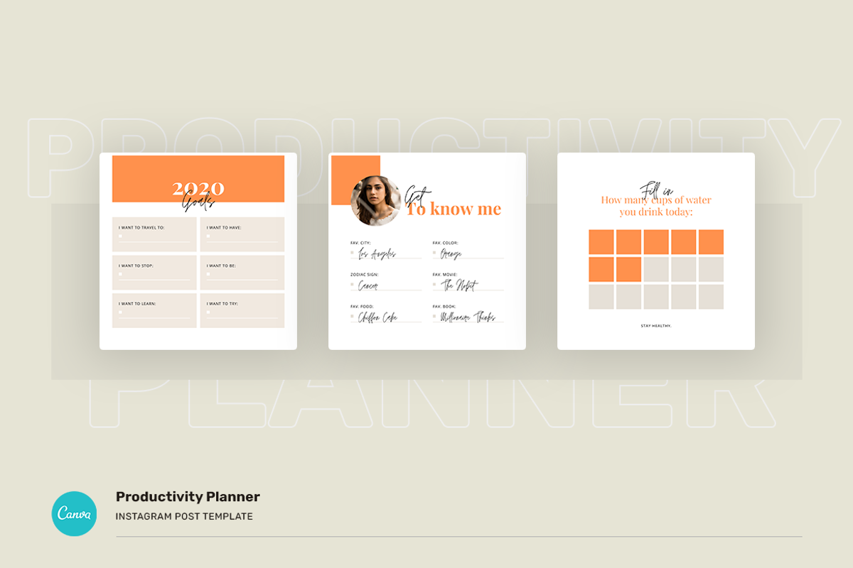 Productivity Planner Instagram Canva, a Social Media Template by peterdraw (Photo 7 of 14)