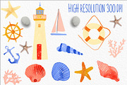 Aquatica watercolor ocean clipart, an Illustration by Inez Jestine (Thumbnail 2 of 5)