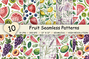 Fruit Seamless Pattern Digital Paper, a Pattern Graphic by FloridPrintables (Thumbnail 1 of 9)