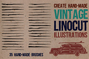 Hand-made linocut brushes, a Brush Add-On by Guerillacraft (Thumbnail 2 of 4)