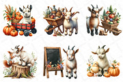 Watercolor Autumn Goat Clipart, an Illustration by DreamPrint404 (Thumbnail 4 of 6)