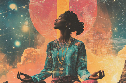 woman meditating in lotus position., a Photo by Pictures for you!!!!!!!!!