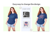 Female t-shirt Mockup-V-2-002, a Shirt Mockup by designvillage (Thumbnail 3 of 7)