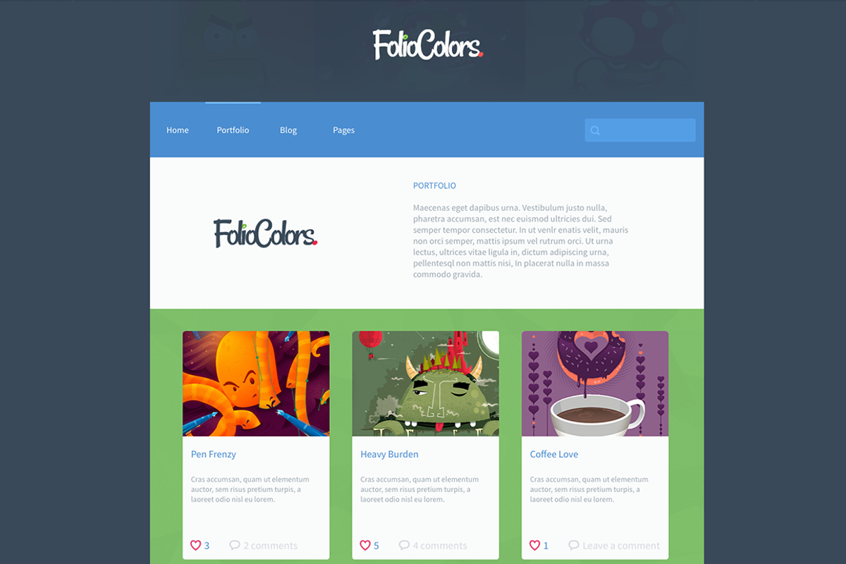 Folio Colors: Portfolio & Blog Theme, a WordPress Template by BioButterfly (Photo 2 of 4)