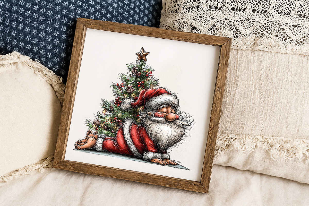 Funny Christmas Santa Clipart, an Illustration by Libby Wishes (Photo 3 of 9)