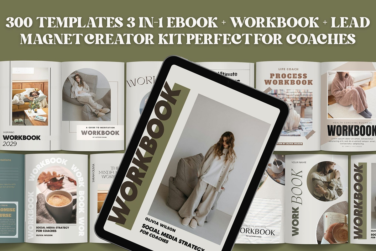 300 Coach Workbook & Ebook Kit Canva, a Templates & Theme by iloveTemplate (Photo 1 of 4)