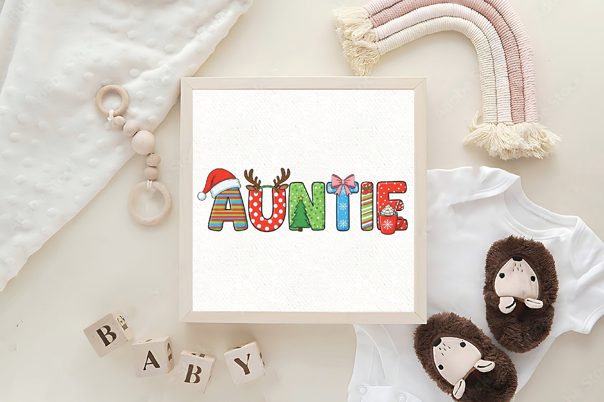 Auntie Christmas Coquette Pink Bow, an Illustration by CraftArtStudio (Photo 4 of 4)