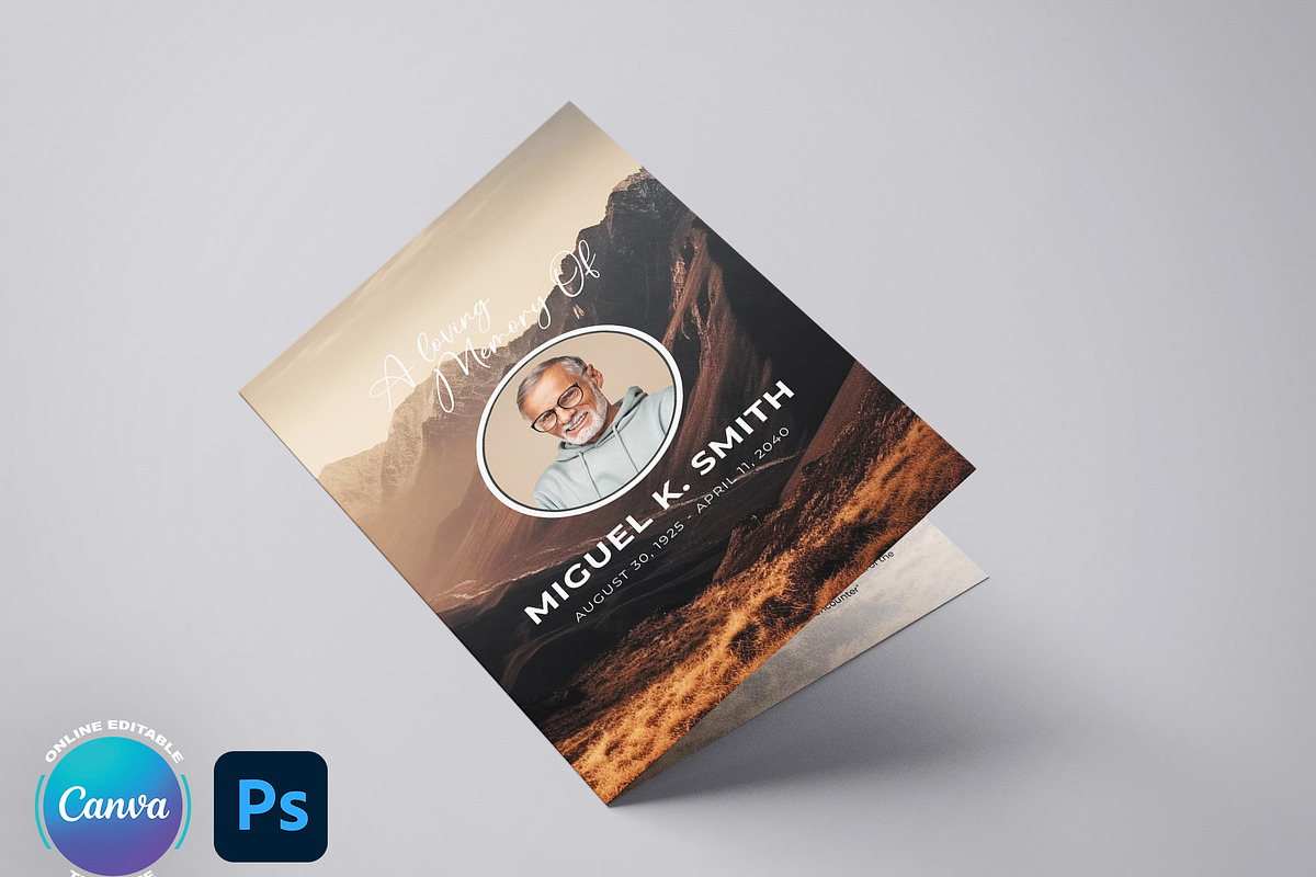 Reddish Mountain Funeral Program, a Brochure Template by Madhabi Studio (Photo 2 of 6)
