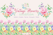 Vintage Flowers Collection, a Decorative Illustration by Mona Ahmed (Thumbnail 1 of 12)