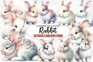 Watercolor Rabbit clipart, an Illustration by Designworld