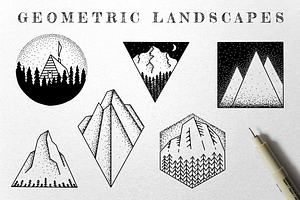 Geometric Landscape Illustrations