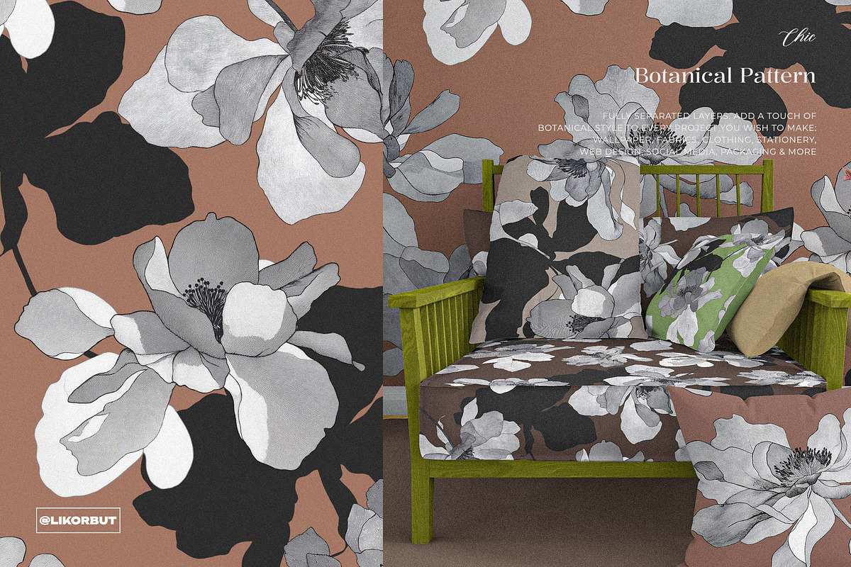 Dark Academia Floral Pattern, a Pattern Graphic by likorbut (Photo 6 of 12)