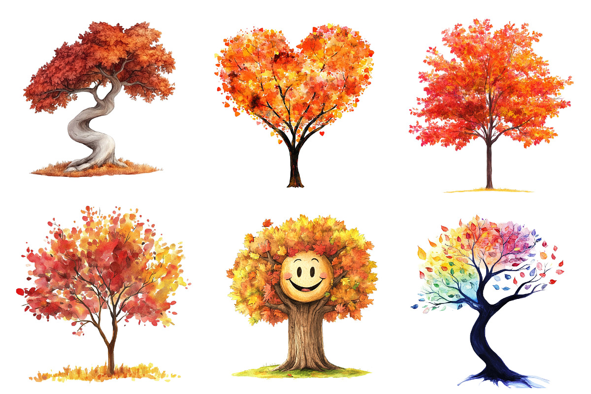 Autumn Trees Clipart, an Illustration by CreationArt (Photo 5 of 5)