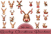 Quirky Christmas Reindeer Clipart Bu, an Illustration by CrexoraLab (Thumbnail 5 of 5)