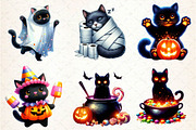 Halloween Black Cat Clipart PNG, an Illustration by Dream Creation (Thumbnail 2 of 6)