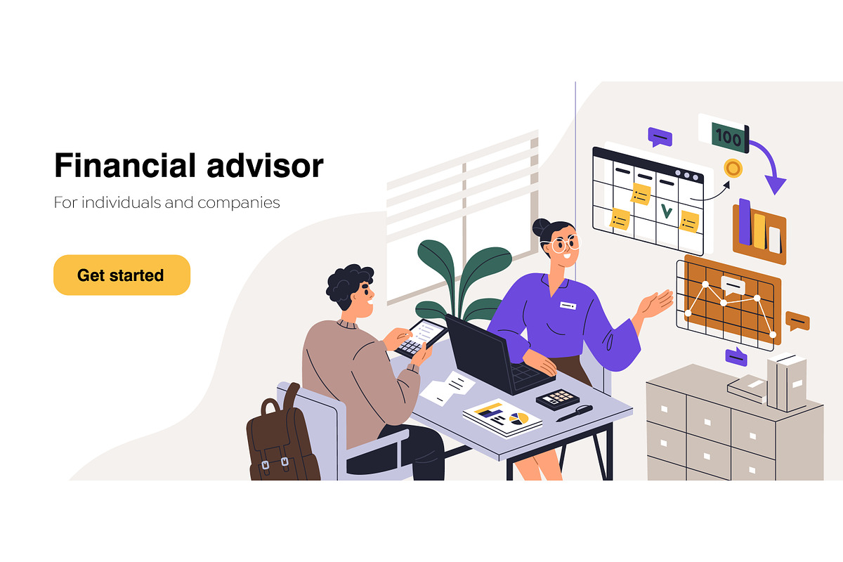 Financial advisor website page, a Background Graphic by Good Studio