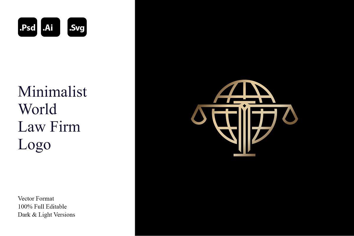 Minimalist World Law Firm Logo, a Branding & Logo Template by Luxury Logos (Photo 1 of 4)