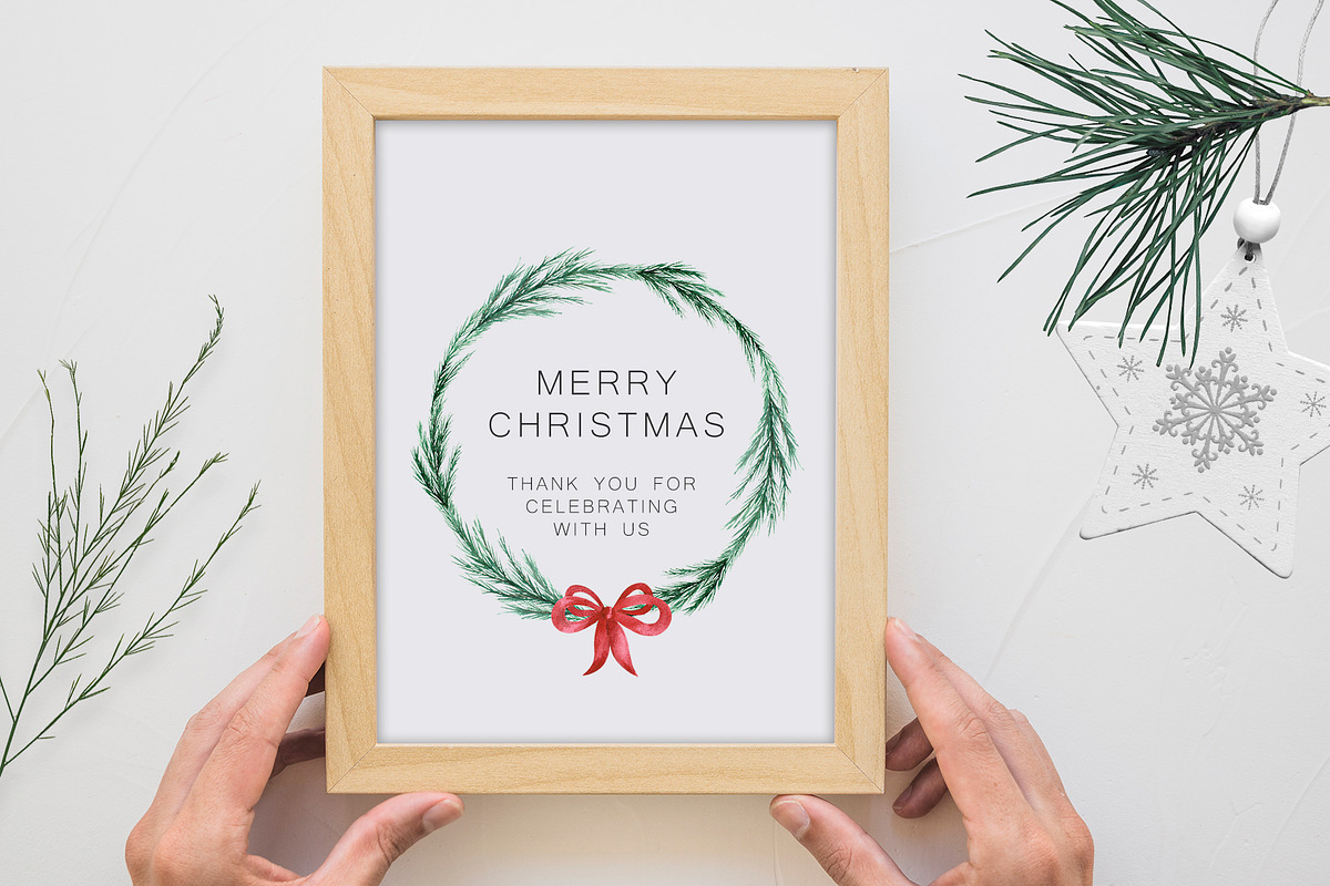 Watercolor Modern Christmas, a Seasonal Illustration by LeriaArt watercolor (Photo 8 of 17)
