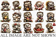 Whimsical Summer Hedgehog Clipart, a Seasonal Illustration by Canvas Craft (Thumbnail 3 of 7)