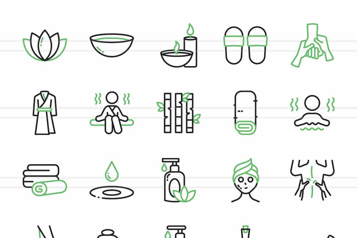 Spa Green & Black Icons, an Icon by IconBunny (Photo 2 of 2)