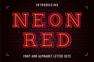 Neon Red Font