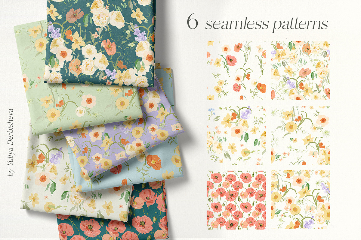 Wildflower garden retro flowers, a Decorative Illustration by Yuliya Derbisheva (Photo 9 of 12)