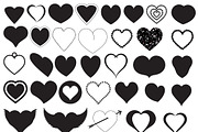 Hearts Silhouettes, an Illustration by TrueMitra Designs