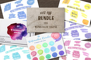 Watercolor shapes bundle