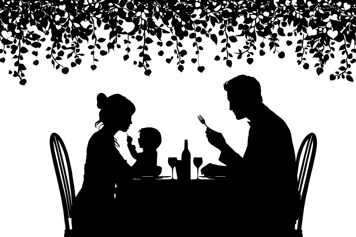 Minimalist family eating dinner, an Illustration by Amazin_art (Photo 12 of 17)