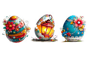 whimsical easter egg clipart, an Illustration by CreationArt (Thumbnail 3 of 6)