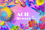 Acid Flowers Set, an Object Graphic by TiriCo (Thumbnail 1 of 11)