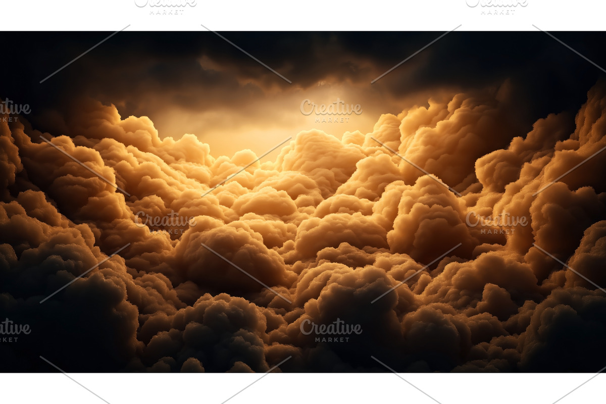 Majestic landscape of fluffy golden, an Illustration by Sergey Kotenev