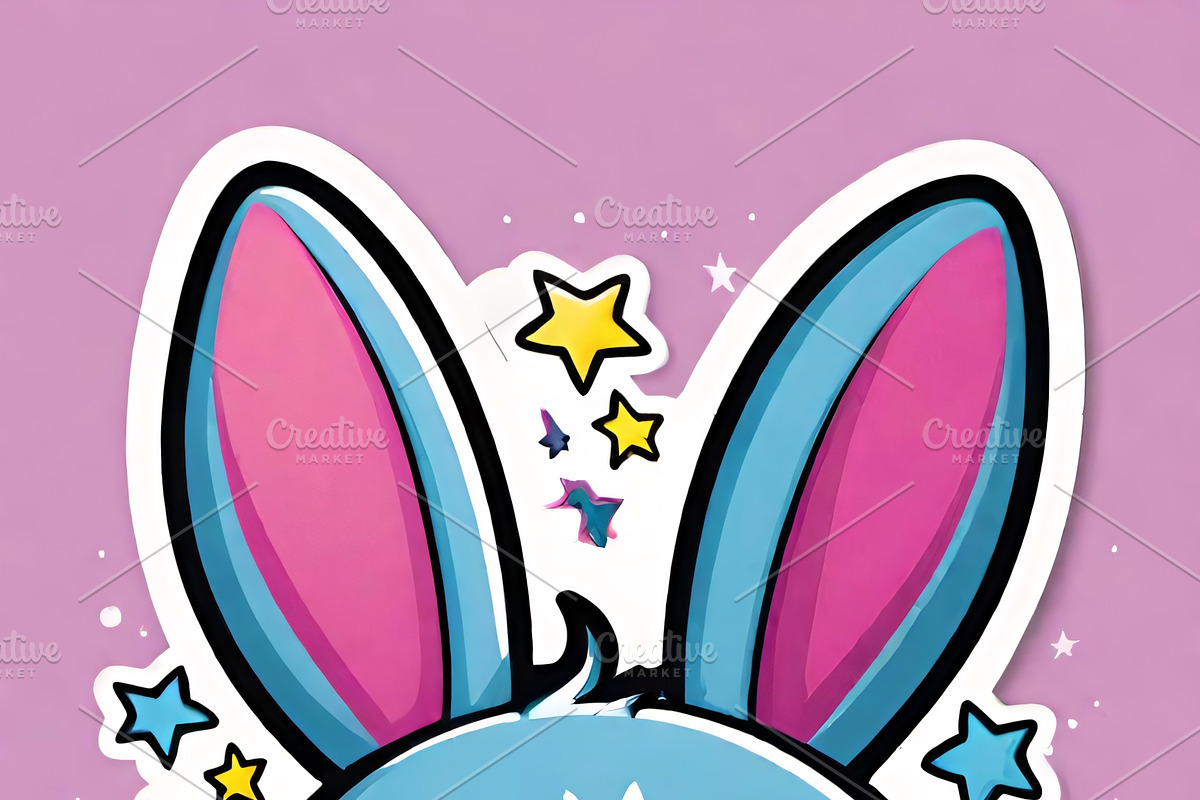 Cyberpunk Rabbit Stickers PNG & JPG, an Object Graphic by ETARA by Mea Hau (Photo 6 of 14)