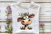 Whimsical Easter Cow Clipart, an Illustration by OK Design (Thumbnail 5 of 6)