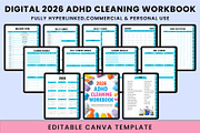 Digital 2026 ADHD Cleaning Workbook, a Stationery Template by Shumaya (Thumbnail 1 of 4)